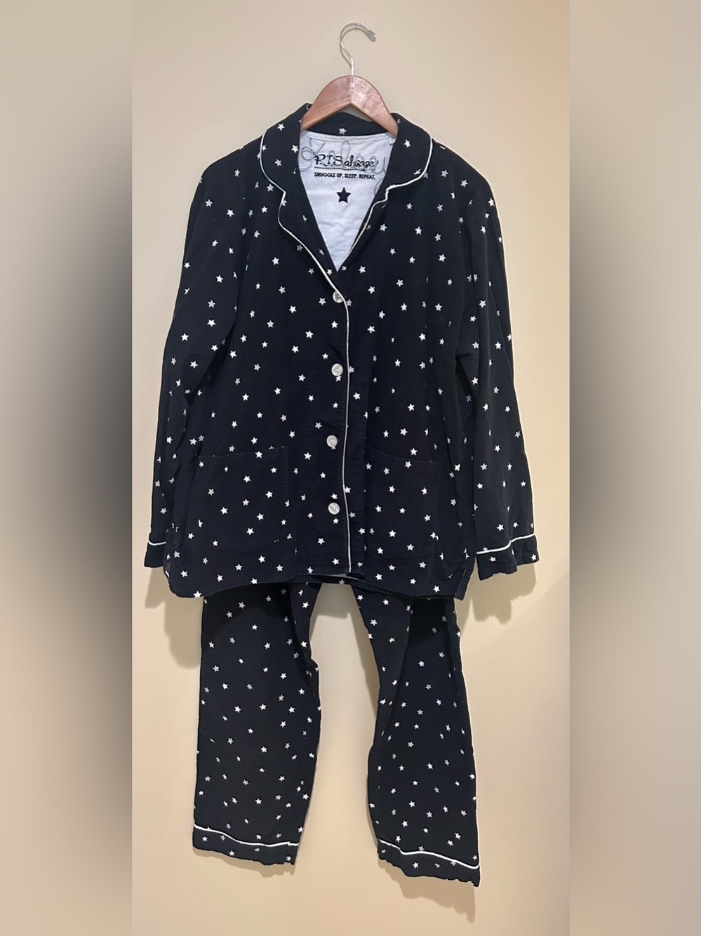 P.J. Salvage Navy Star Print Women’s Pajama Set Size Large